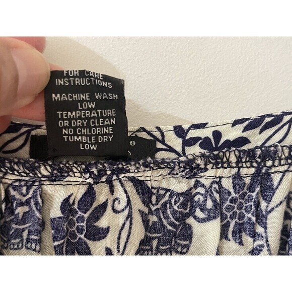 Rhapsody Women’s Size XS Navy Elephant Print Cold Shoulder Dress Boho - Picture 6 of 8
